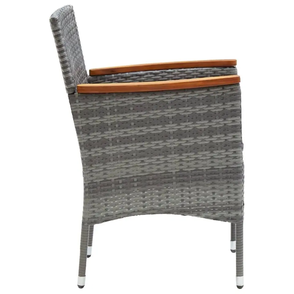 vidaXL - Tuinstoelen - Grijs - Poly rattan - 4 stuks