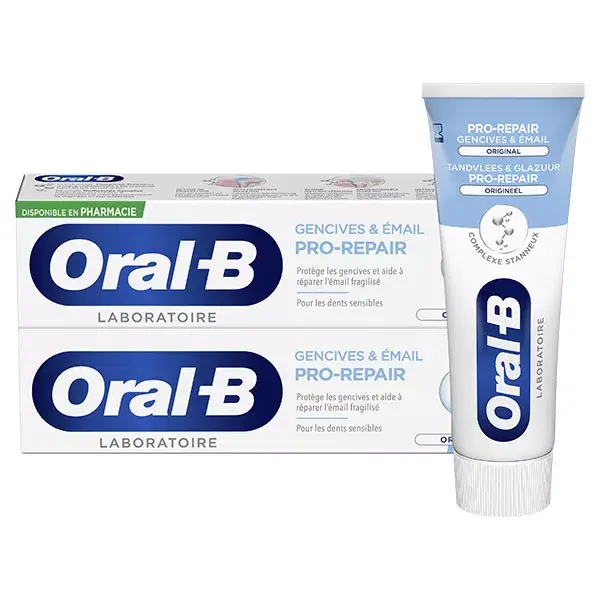 Creme dental Oral-B Pro Repair, repara gengivas e esmalte, pacote com 2 x 75ml