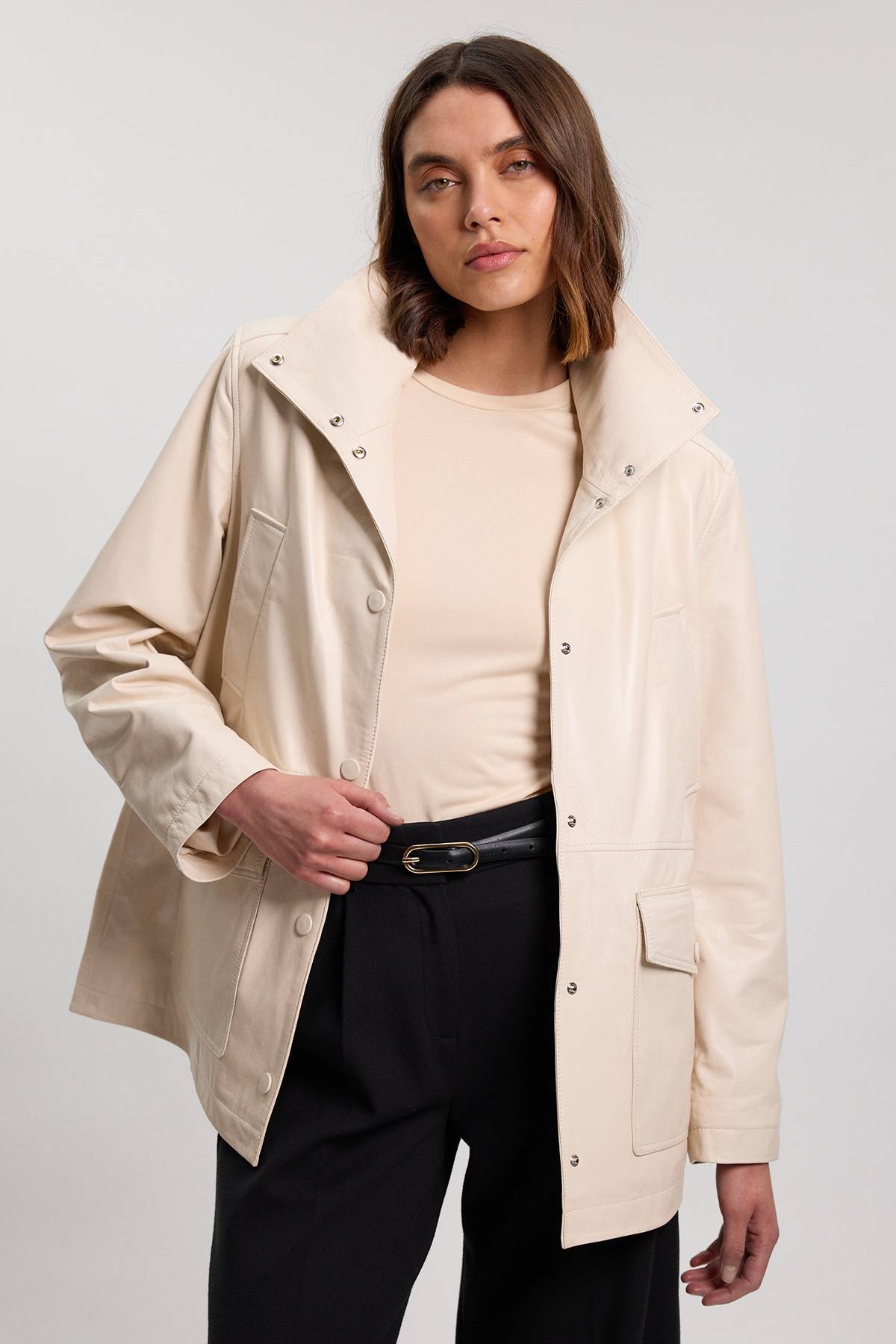 KarenMillen Veste En Cuir Oversize