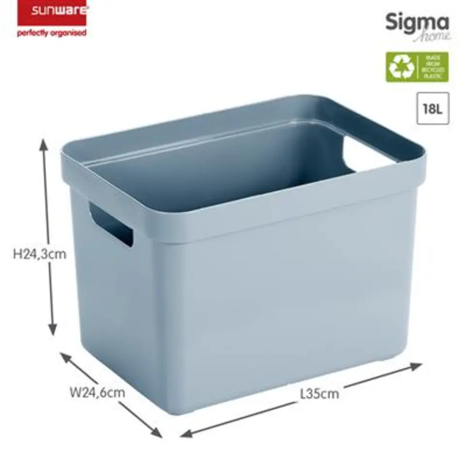 Sigma home opbergbox 18L blauw