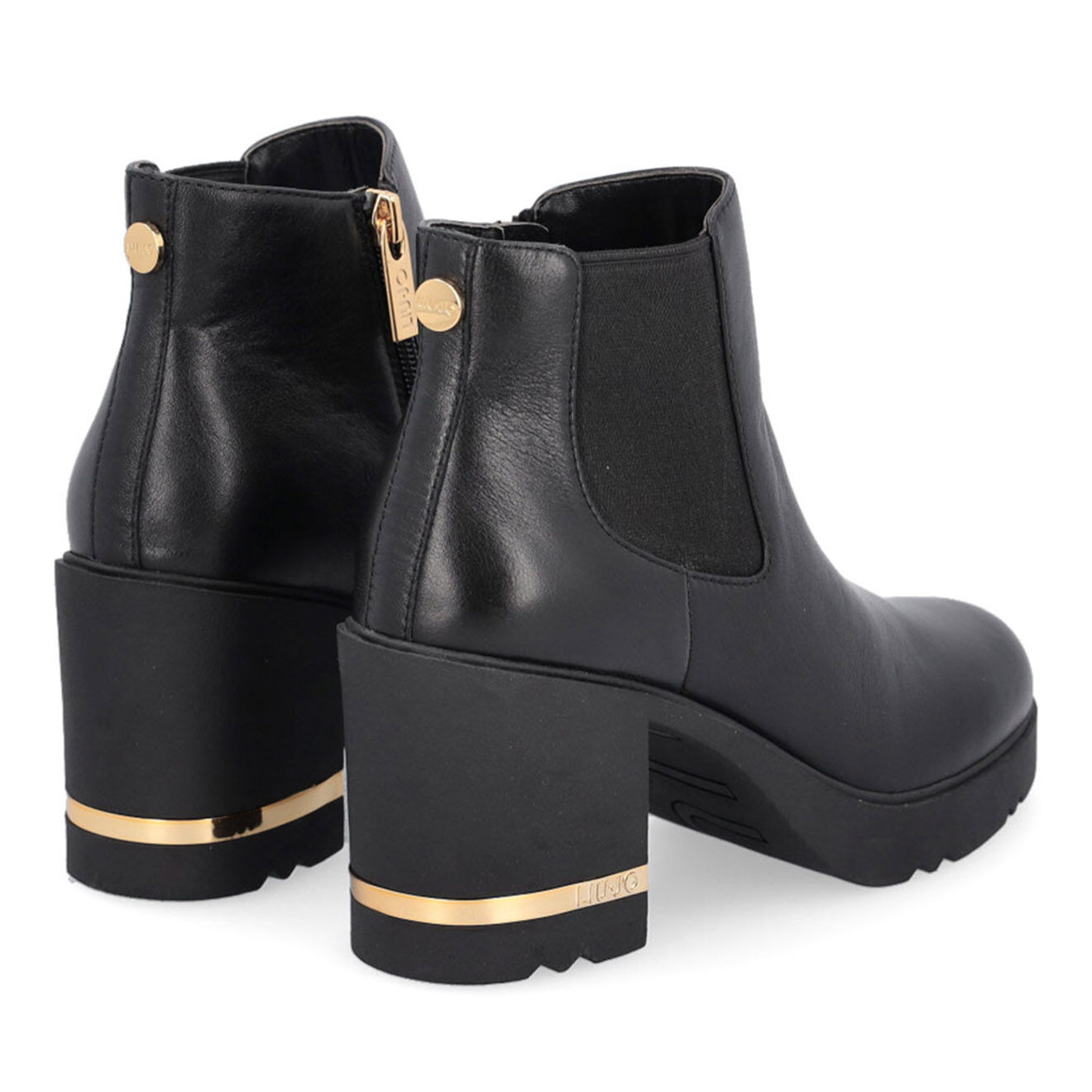 Liu-Jo Bottines en Cuir Glorius noires - Talon 7 cm