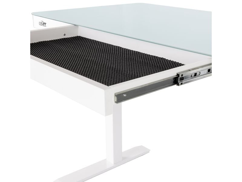 seville classics Stehtisch Airlift 1.2 x 0.6 m, Weiss Tischgestell mit Glasplatte