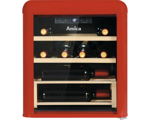 Amica WKR 341 910 R wijnkoeler, afmetingen (B x H x D): 480 x 535 x 505 mm, koelvak: 48 l, rood