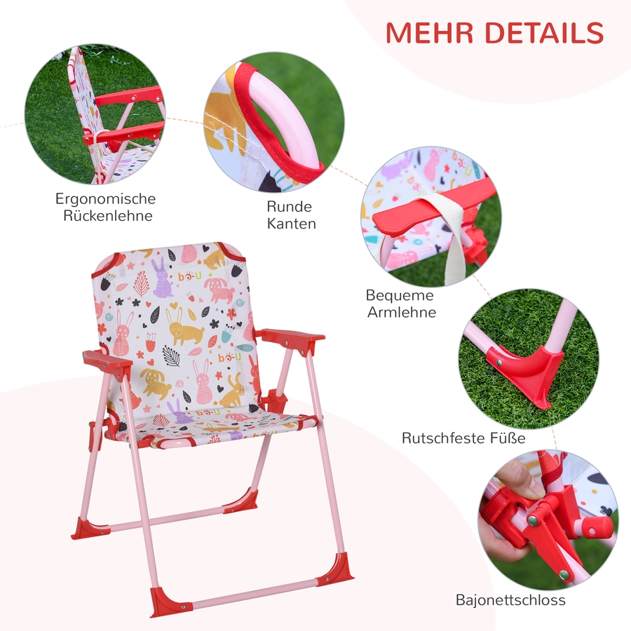 Outsunny Kinder Gartenset mit Sonnenschirm rot