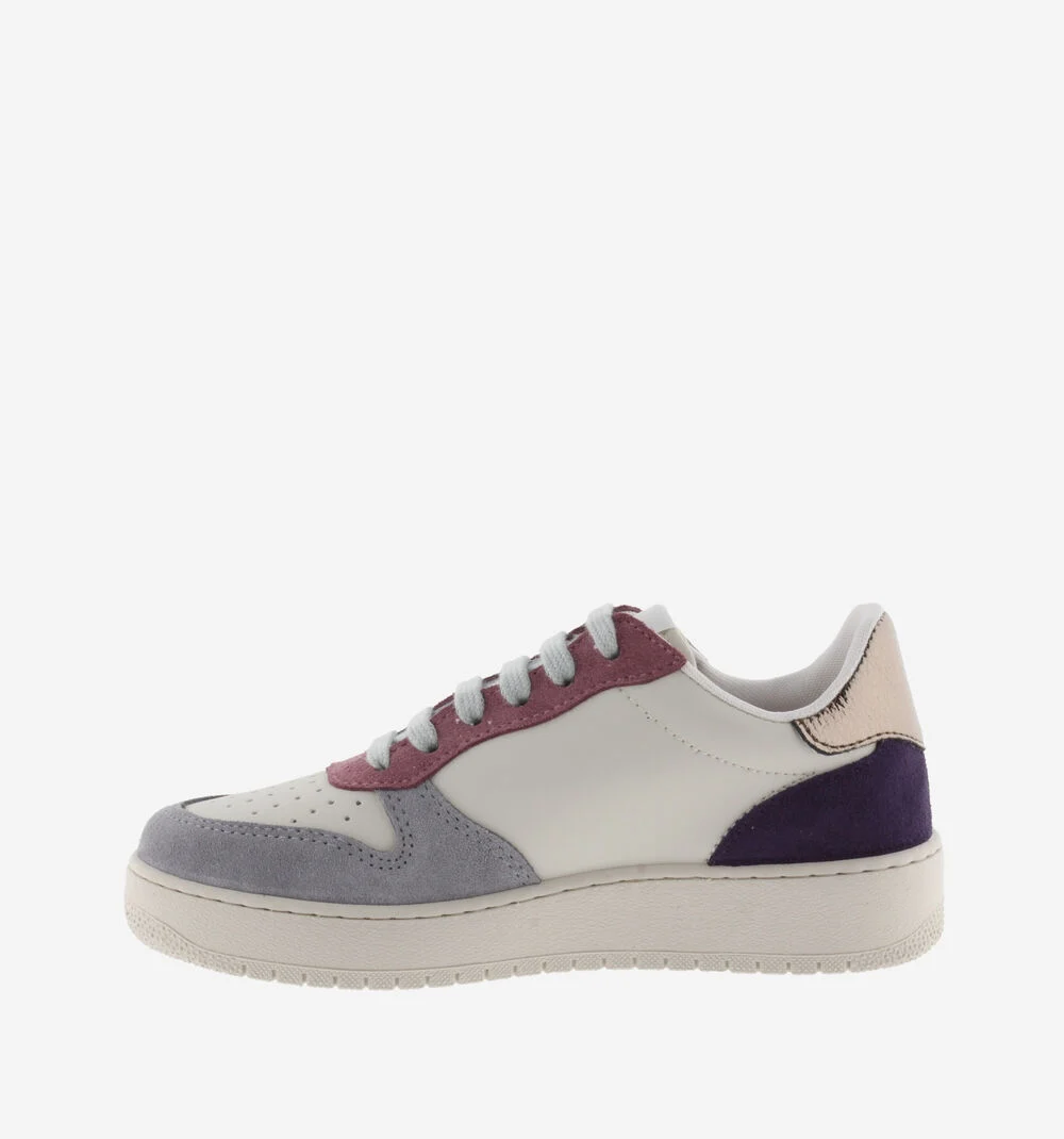 MADRID CUIR FENDU MULTICOLORE Baskets pour femmes en cuir fendu multicolore LAVANDA