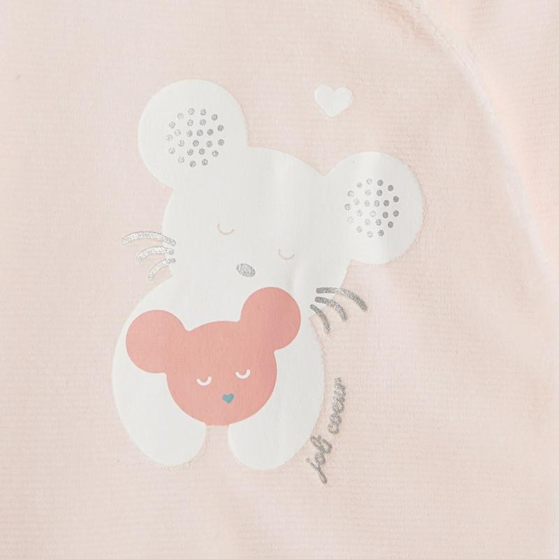 Dors-bien velours petite souris rose naissance Rose