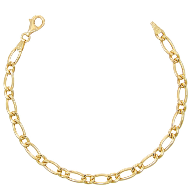 Bracelet Homme Maille Figaro Alternée 1 et 1 - Or Jaune