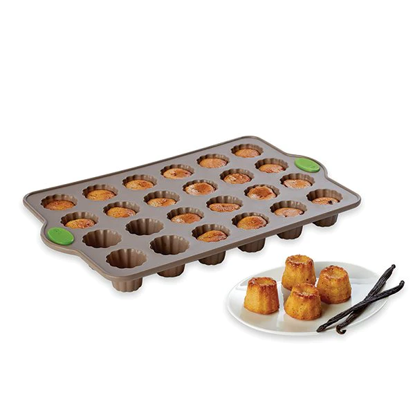 Rigiflex Plaque 24 mini-canelés en silicone structure acier 34 cm Math