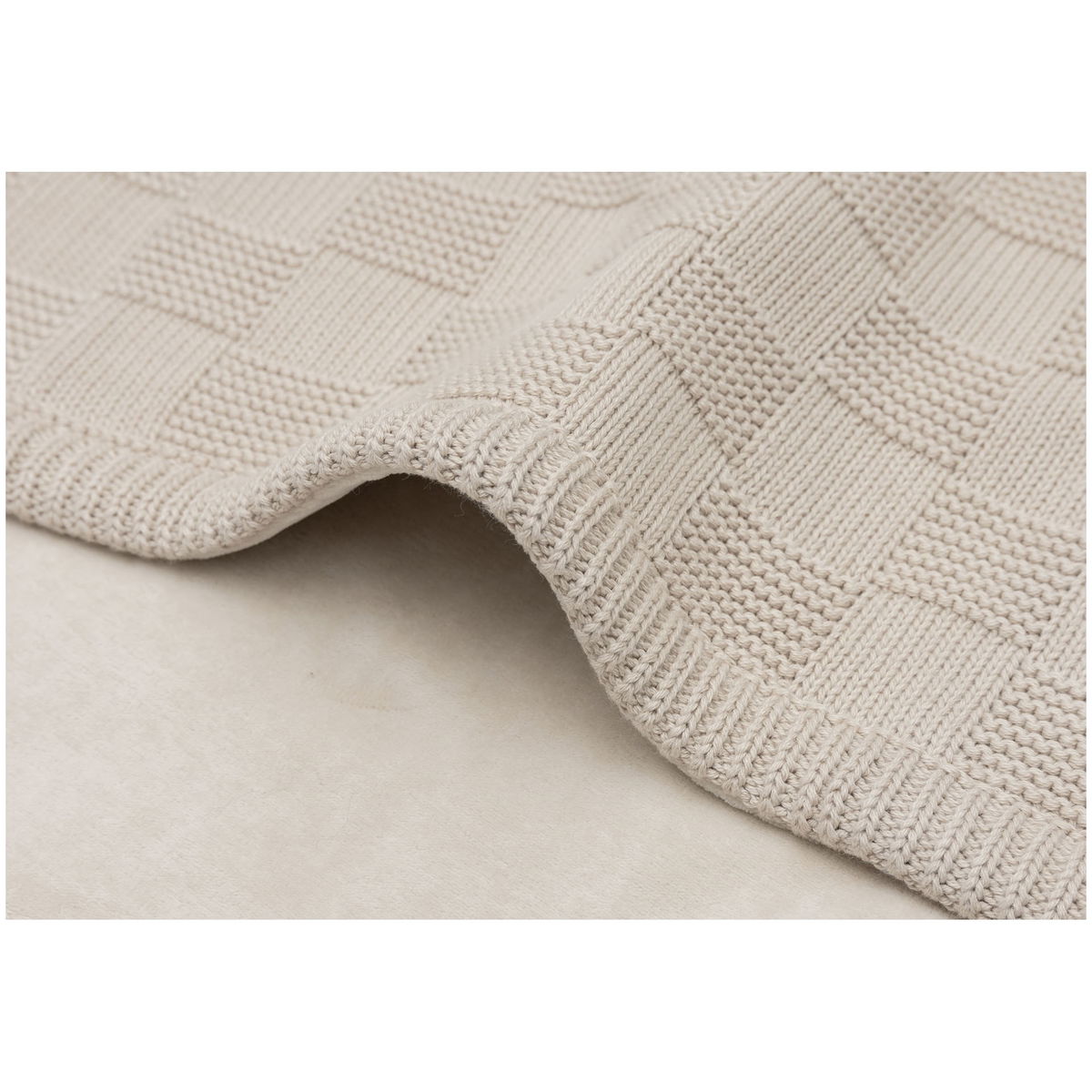 JolleinJollein   Babydecke Wiege Box Knit GOTS warm sand velvet