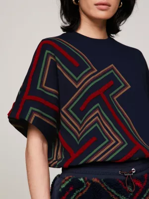 Camiseta Tommy x Pendleton Valley Stripe TH Monogram Boxy
