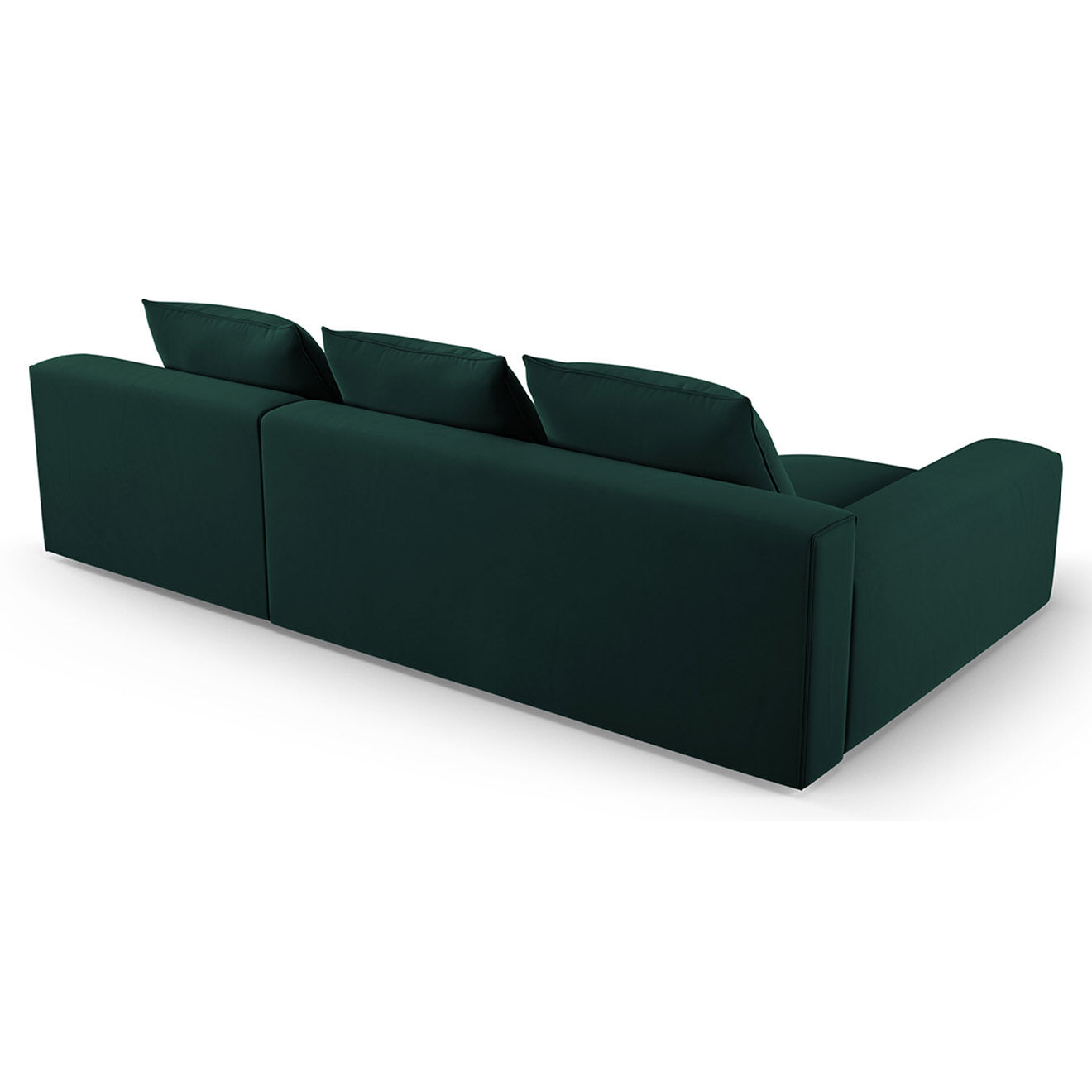 Mazzini Sofas Canapé d'angle Gauche Velours Ivy 4 Places vert foncé - 280x137x89 cm