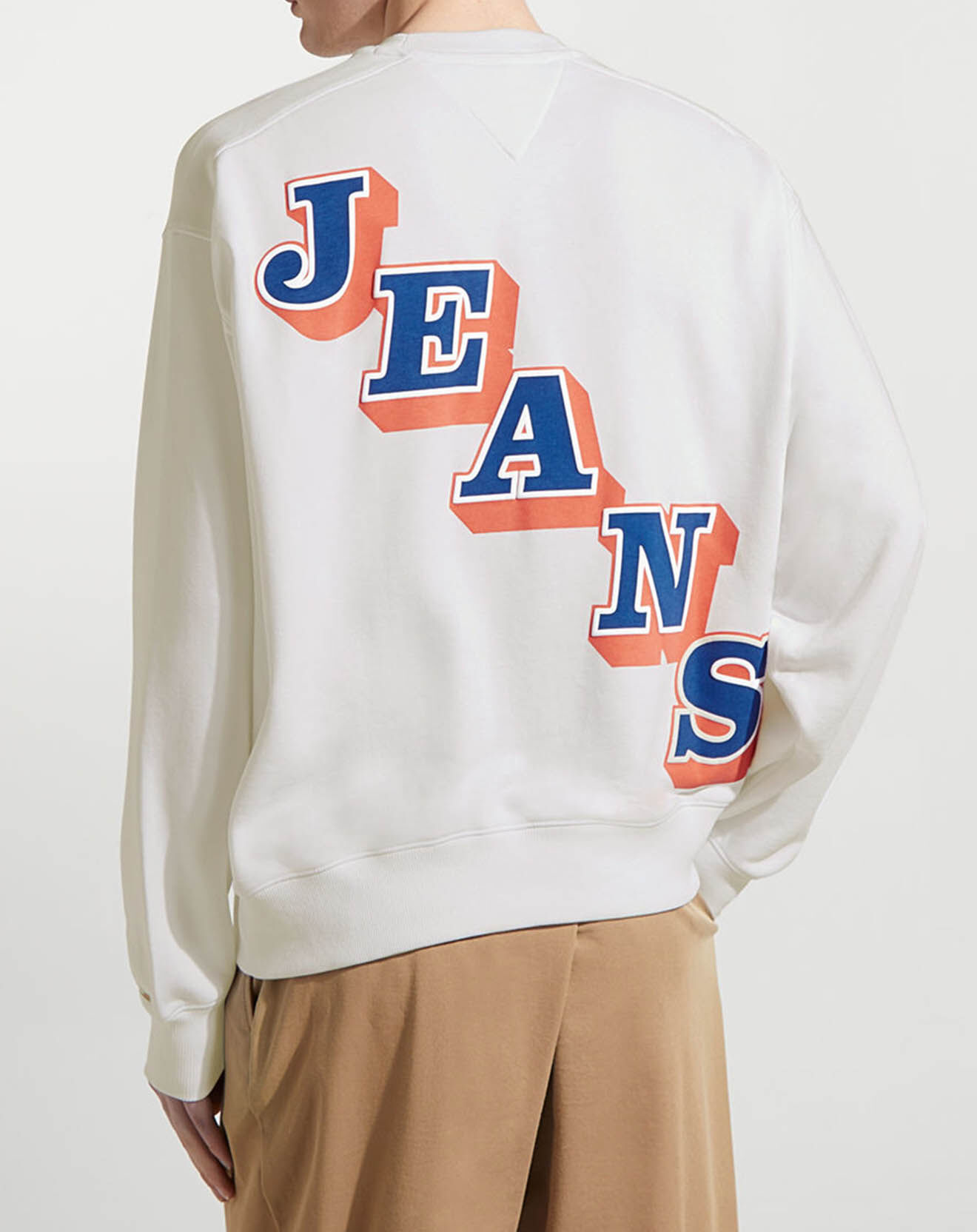 Tommy Jeans Sweat Boxy College Pop logo blanc