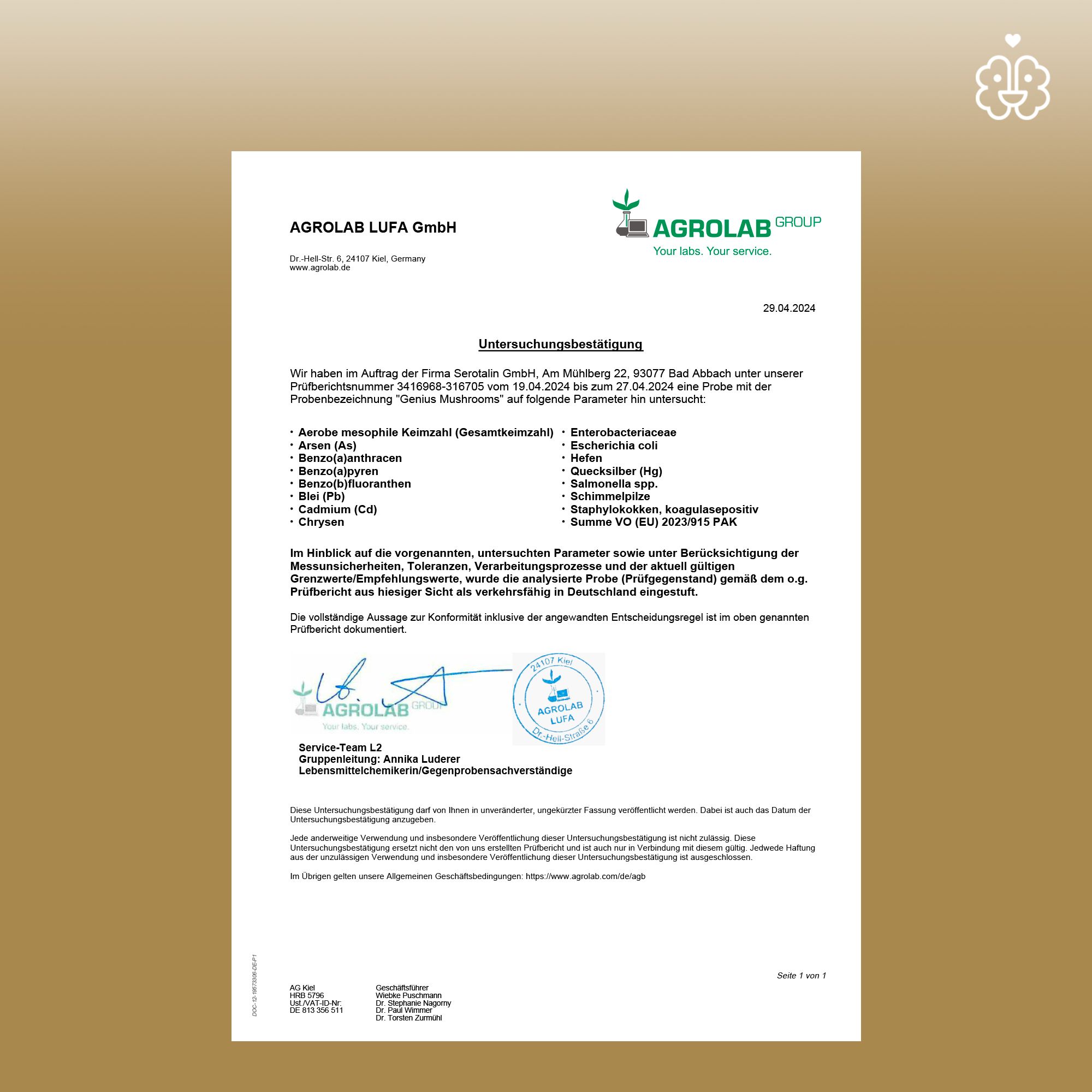 serotalin® GENIUS MUSHROOMS Reishi I Lion's Mane I Cordyceps I 60 Vitalpilz-Kapseln hochdosiert