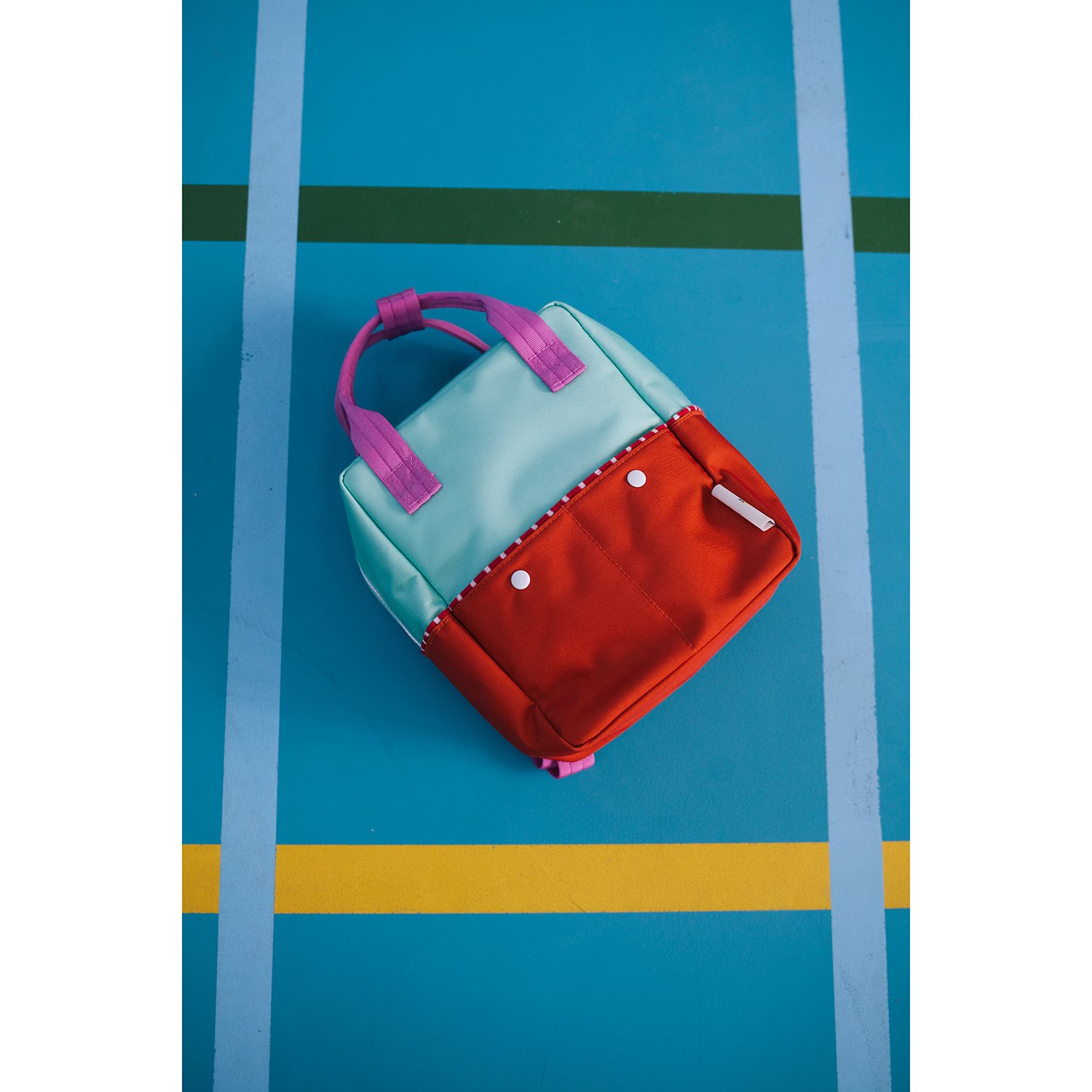 Sticky Lemon Better Together Colourblocking Backpack Small towel green gravel orange