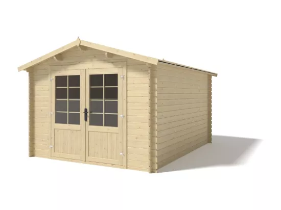 Abri de jardin en bois - 12m2 - 3x4m - Ep. 28mm - Couleur: naturel - DOM430 - ALTANKA