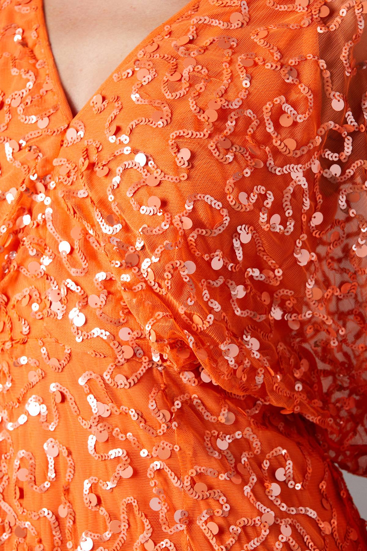 Coast Robe Midi à Paillettes avec Manches Chauve-souris