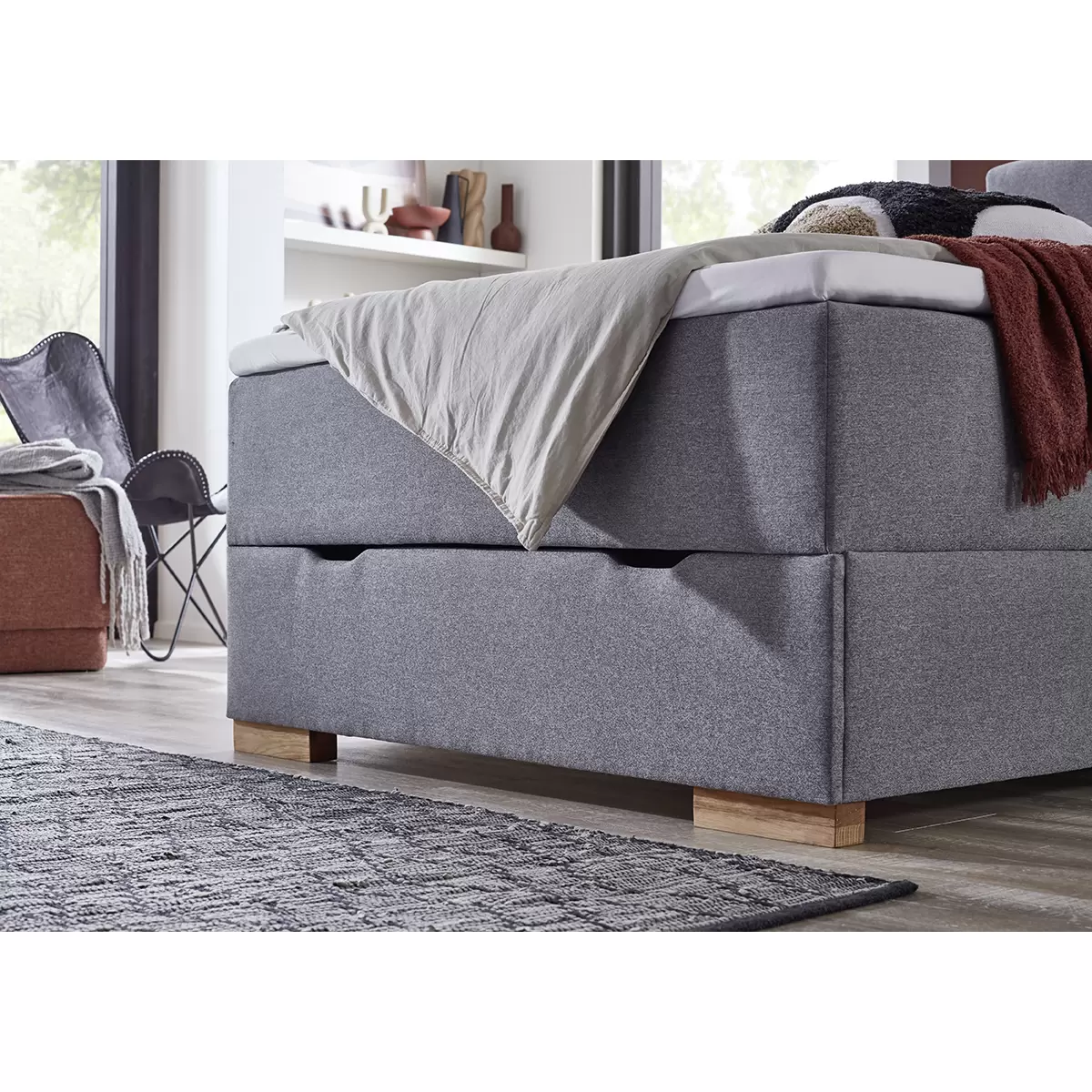 Boxspringbett Lago 140x200 Grau