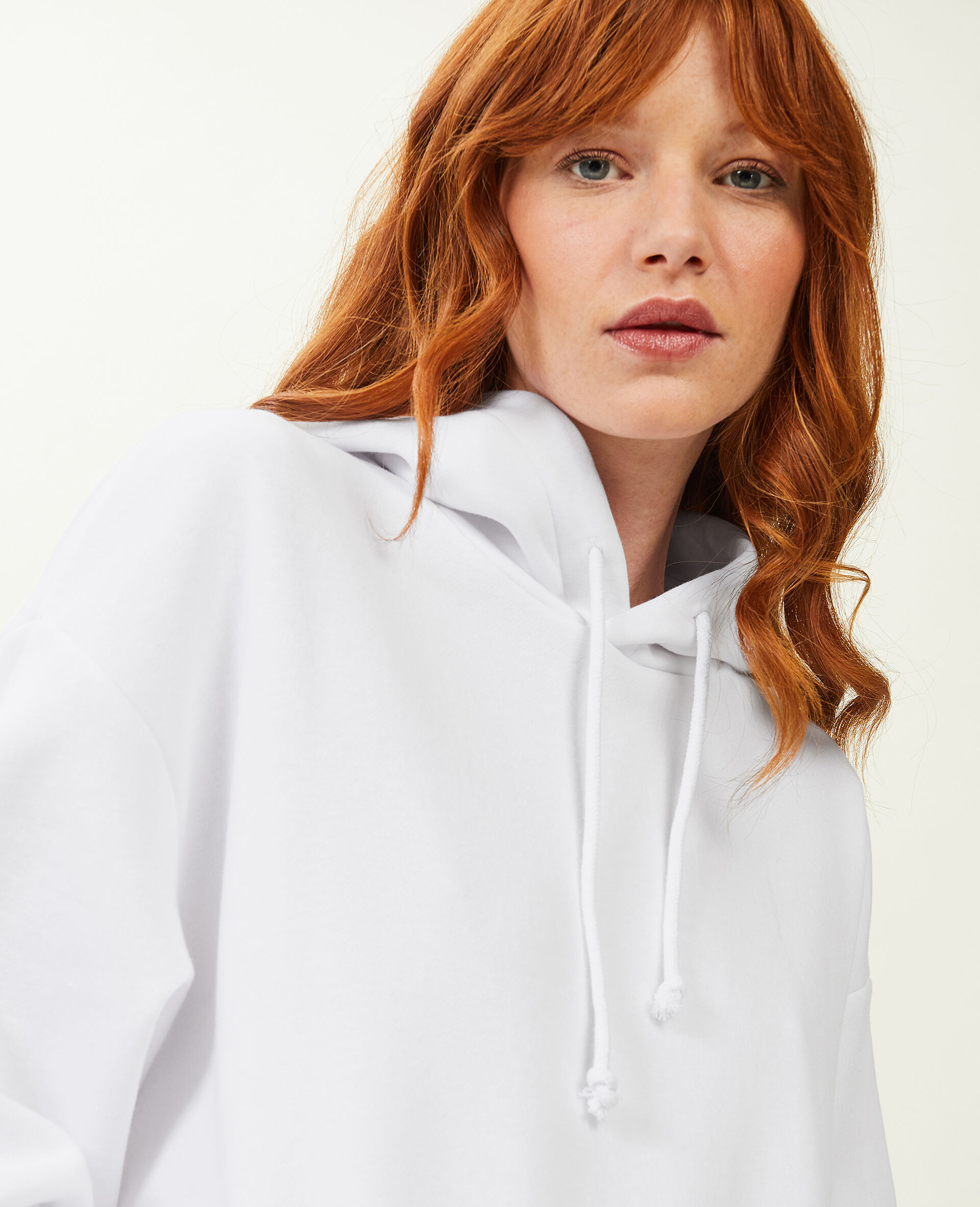 Sweat capuche oversize - Blanc