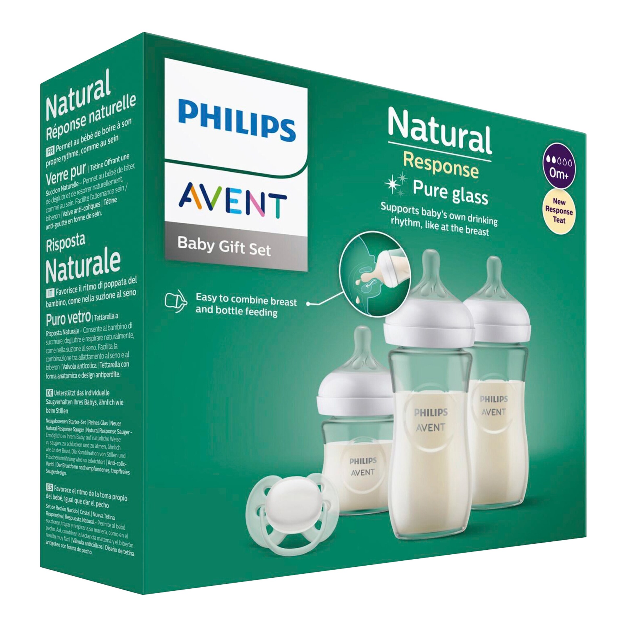 Philips Avent 4-tlg Babyflaschen-Set, Natural Response, Glas, ab Geburt