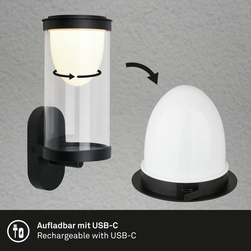 Briloner Akku-Außenwandleuchte