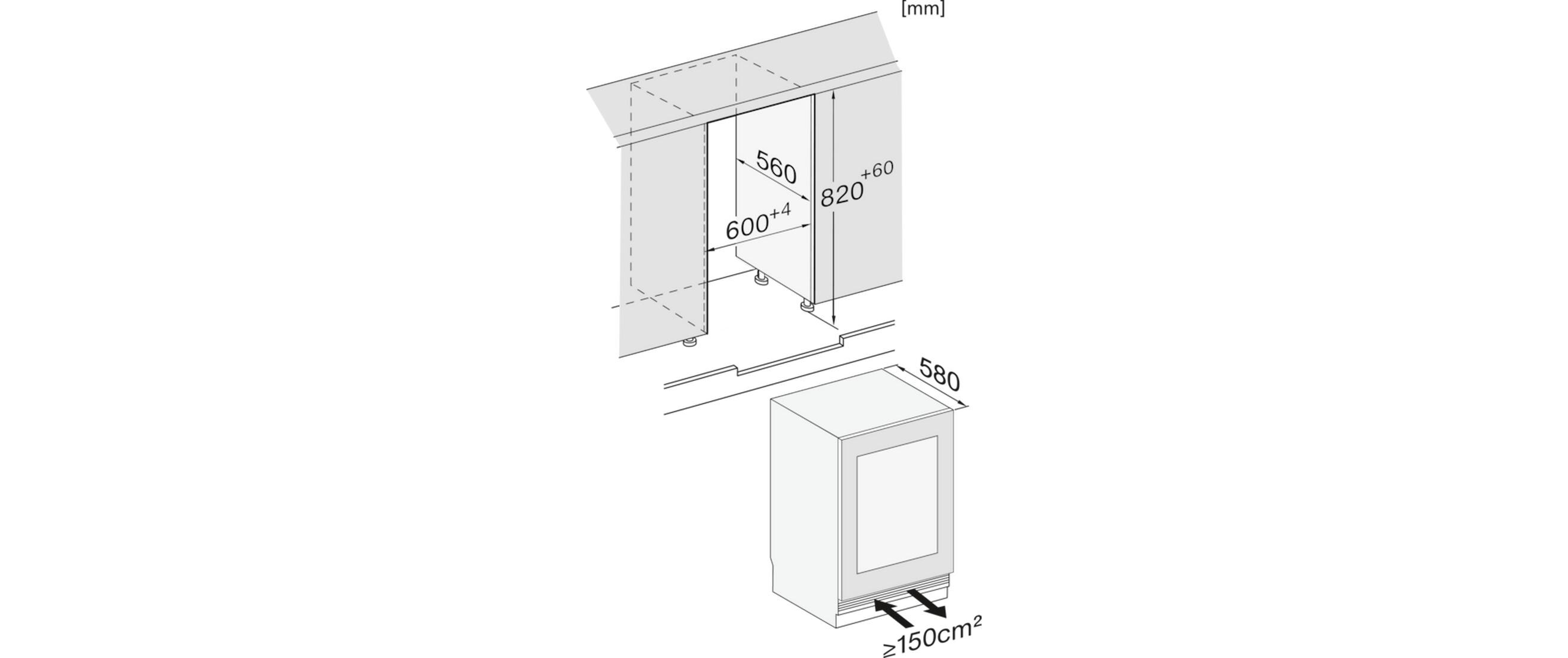 Weinkühlschrank KWTUS 7074 F Rechts<br>Unterbau-Weinschrank