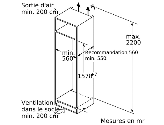BOSCH - Réfrigérateur encastrable 1 porte KIL72AFE0 248 l Pantographe