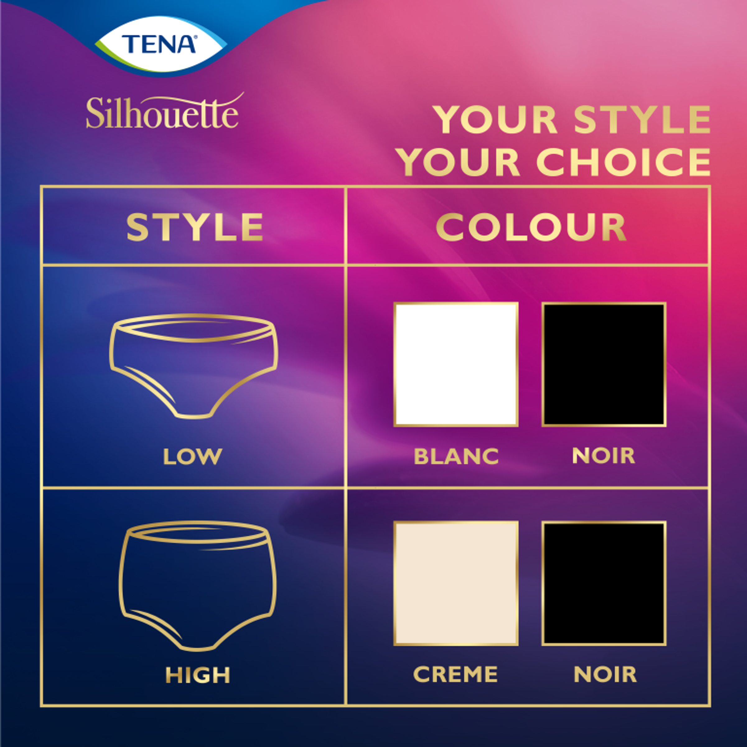 Tena Silhouette Plus Blanc – Lage Taille M (12 stuks)