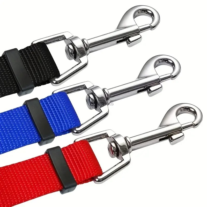 (150cm) 3-fach Hunde Leine Verstellbare Spazierleine für 3 Hunde mit Karabiner Haken - Rot