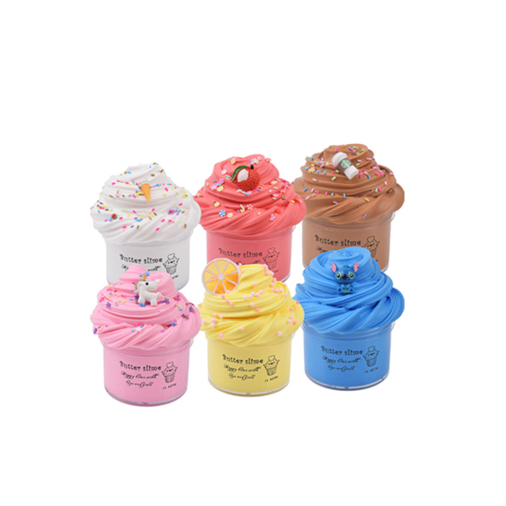 (11-tlg. Set) 100ml Anti Stress Fluffy Schleim Cupcake Fidget Squeeze Spielzeug   Streu Deko