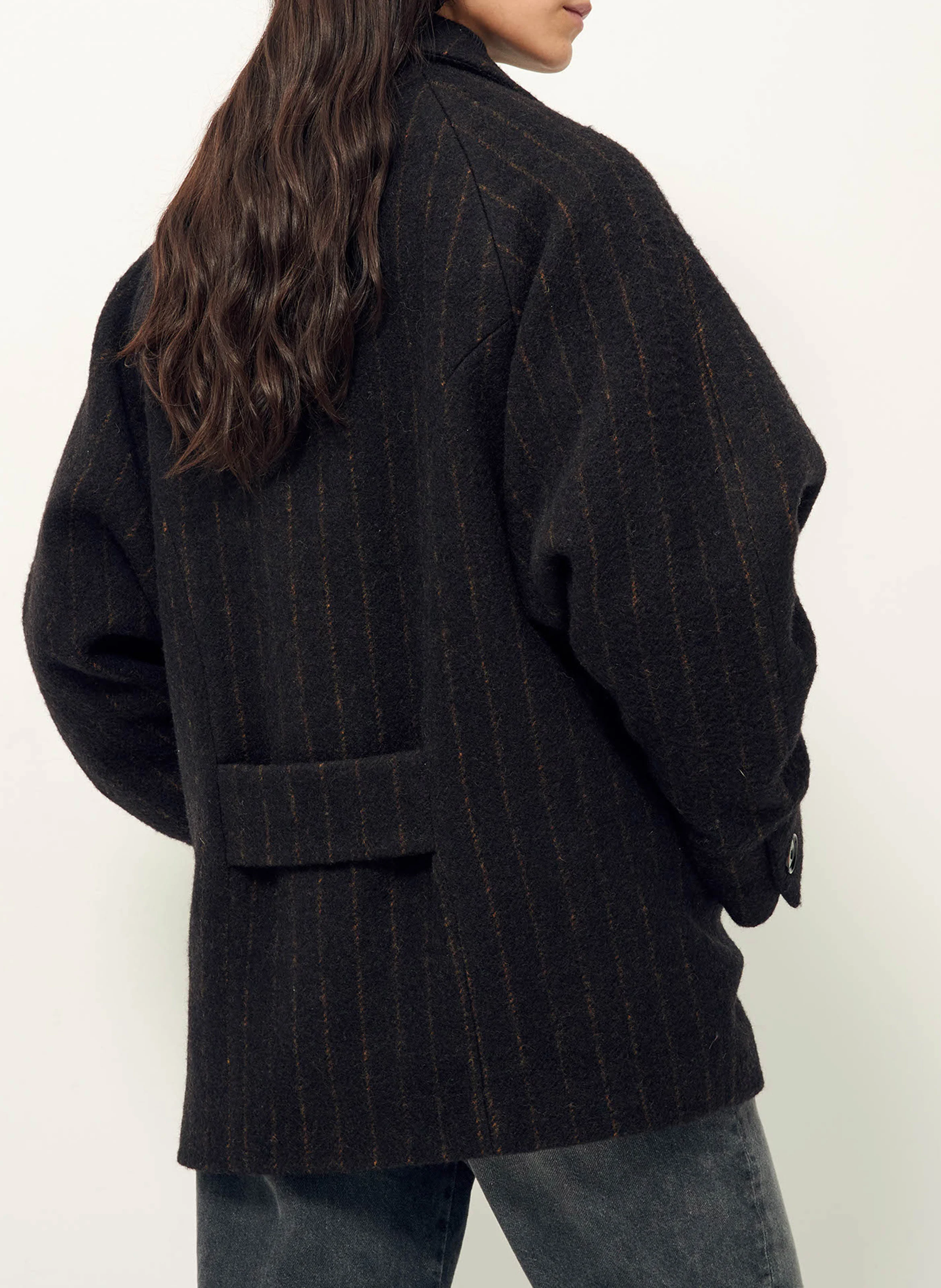 CHEF - Manteau col classique en laine mélangée | Bleu