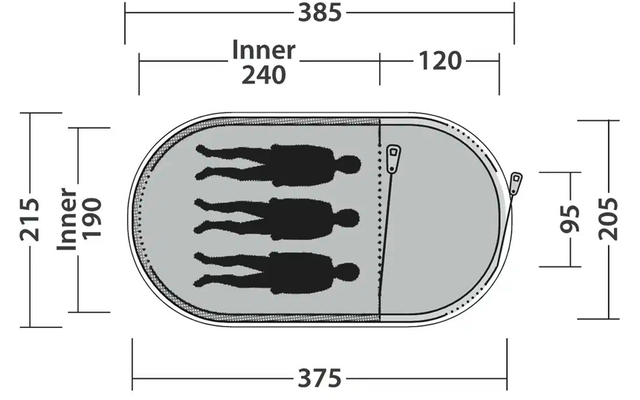 Outwell Nexion 3 Pop Up Wurfzelt für 3 Personen