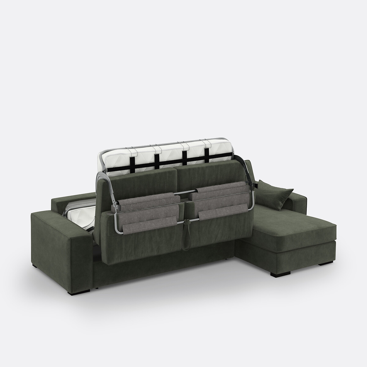 LA REDOUTE INTERIEURS<br>Sofá-cama de canto em veludo, espuma Cécilia