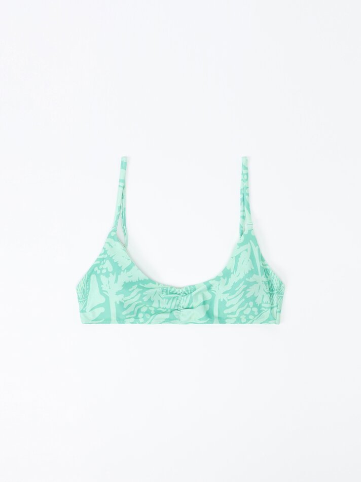 Conjunto de banheiro de duas peças com franzido - Verde Médio
