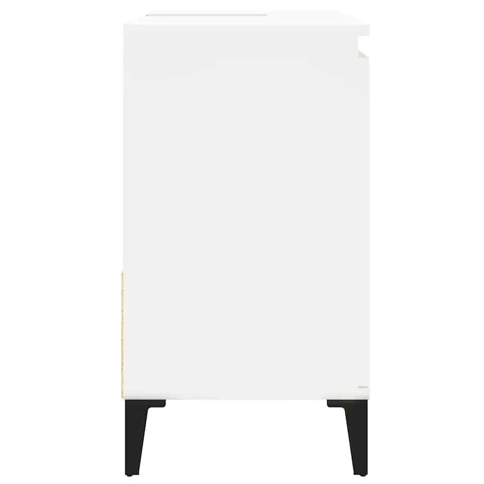 vidaXL - Wit Wastafelonderkast - 1 deur 2 lades - Hout en metaal - 65x33x60 cm