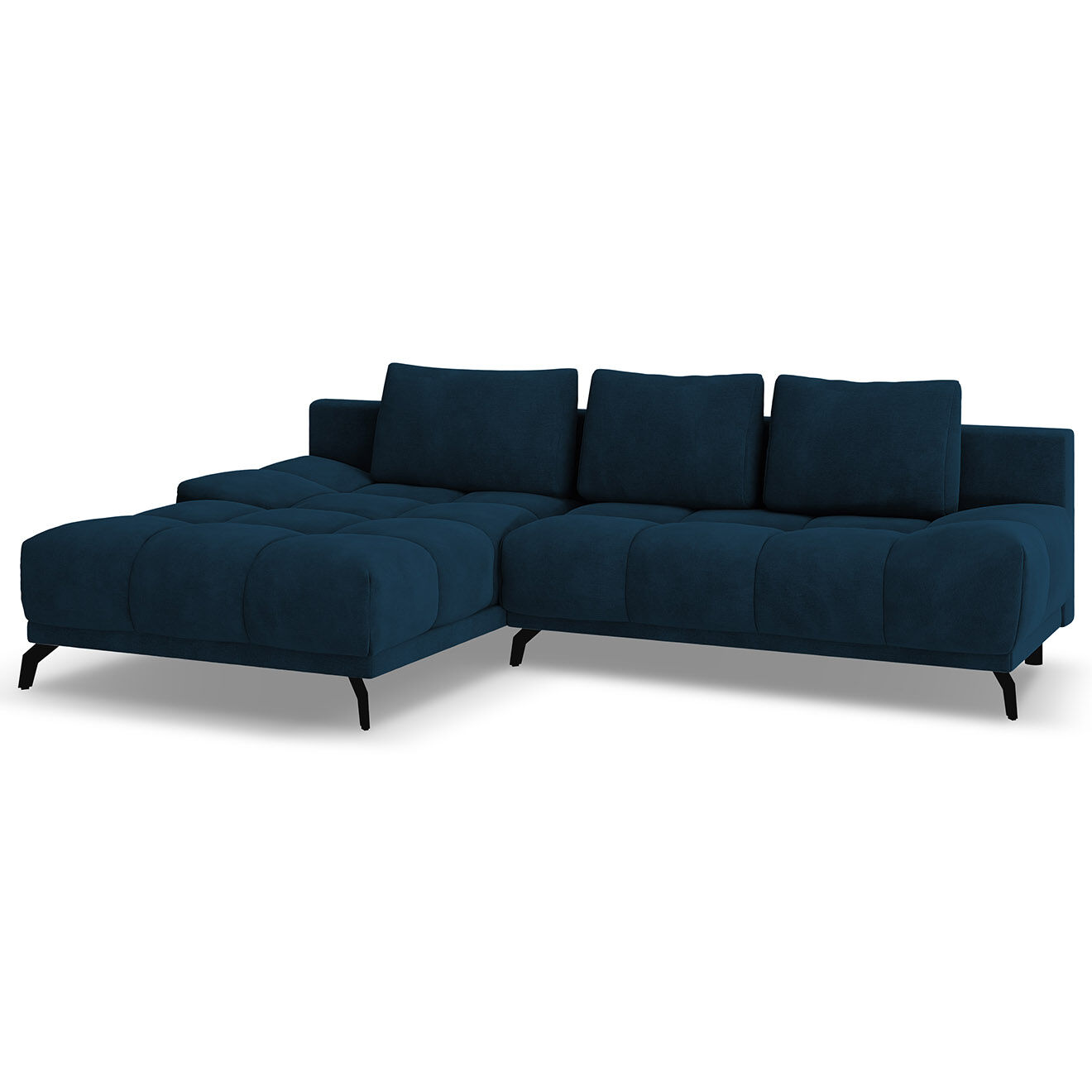 Windsor & Co Canapé d'angle Gauche Convertible avec Coffre Cirrus 5 Places bleu roi - 290x182x90 cm