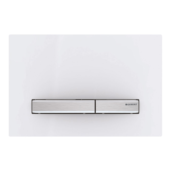 Geberit Sigma 50 Square drukplaat glans wit met chromen knoppen