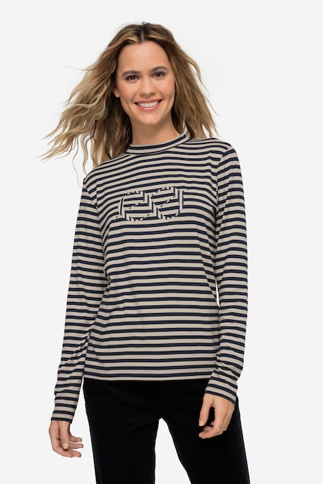 Ringelshirt, Laurasøn Logoprint, Rundhals, Langarm