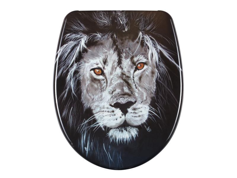 diaqua® Toilettensitz Nice Lion Absenkautomatik, Schwarz WC-Sitz