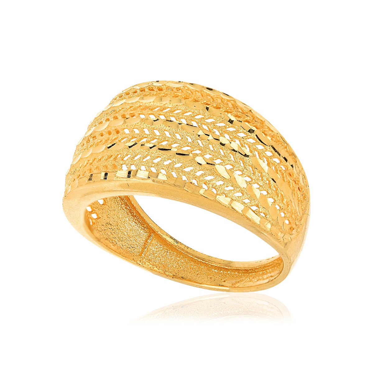 Bague or 375 finement ajourée