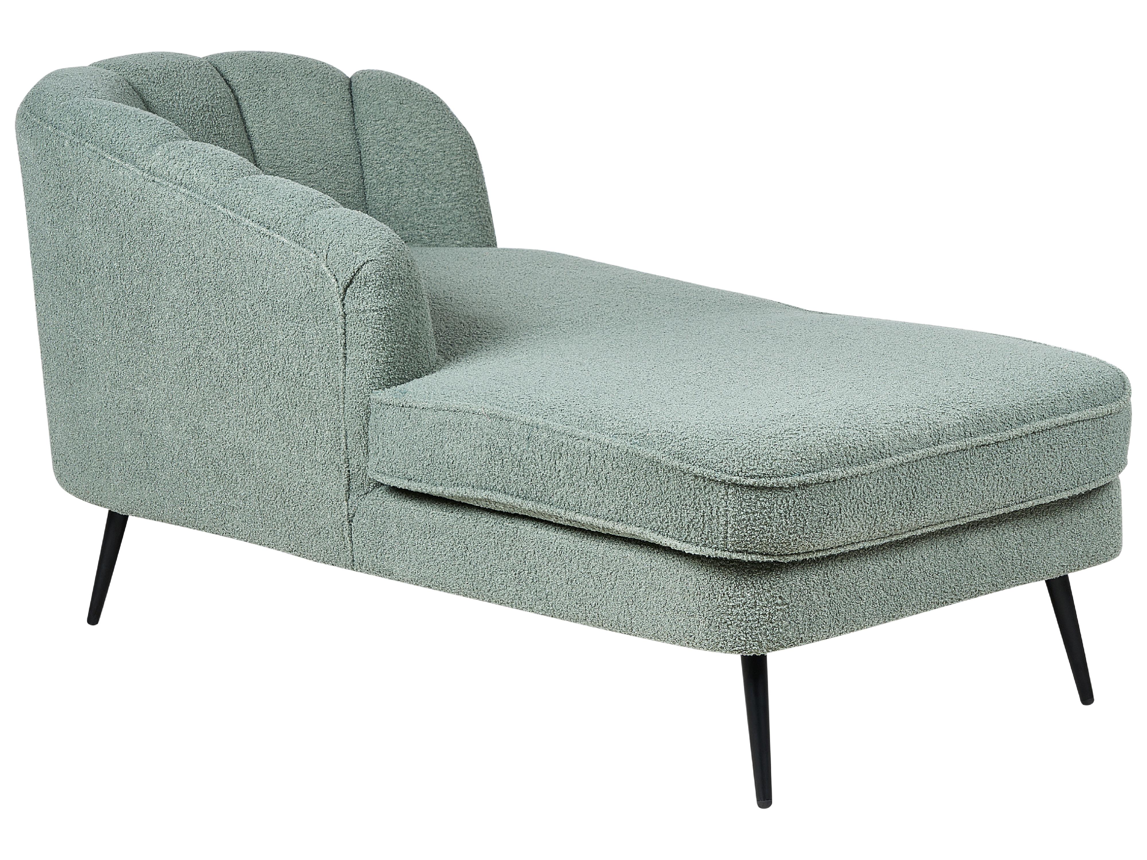 Rechtszijdige chaise longue ALLIER Bouclé Groen