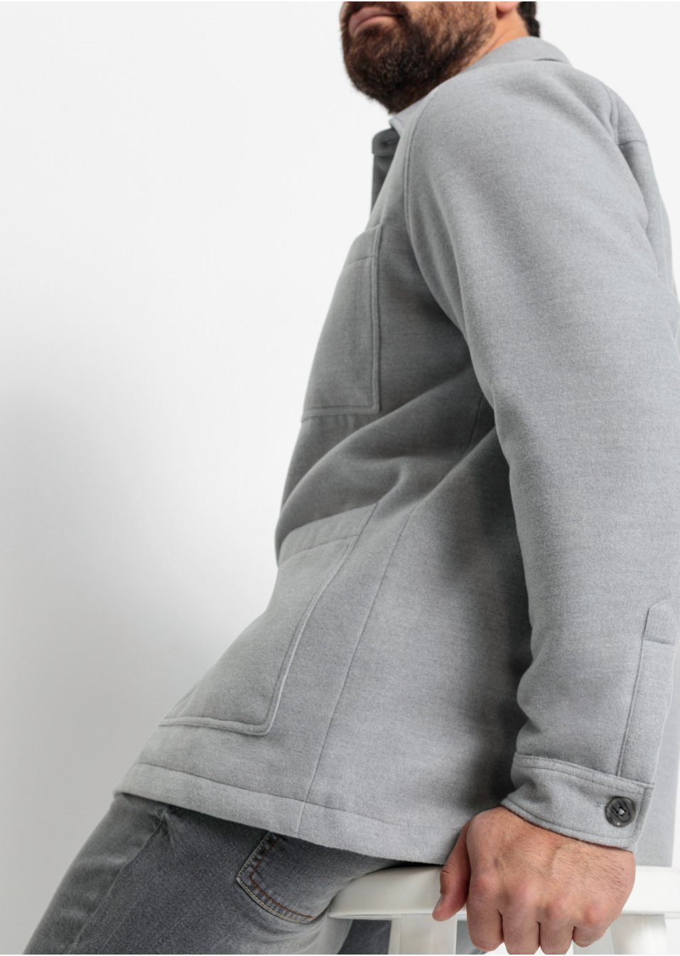 Veste-chemise aspect laine