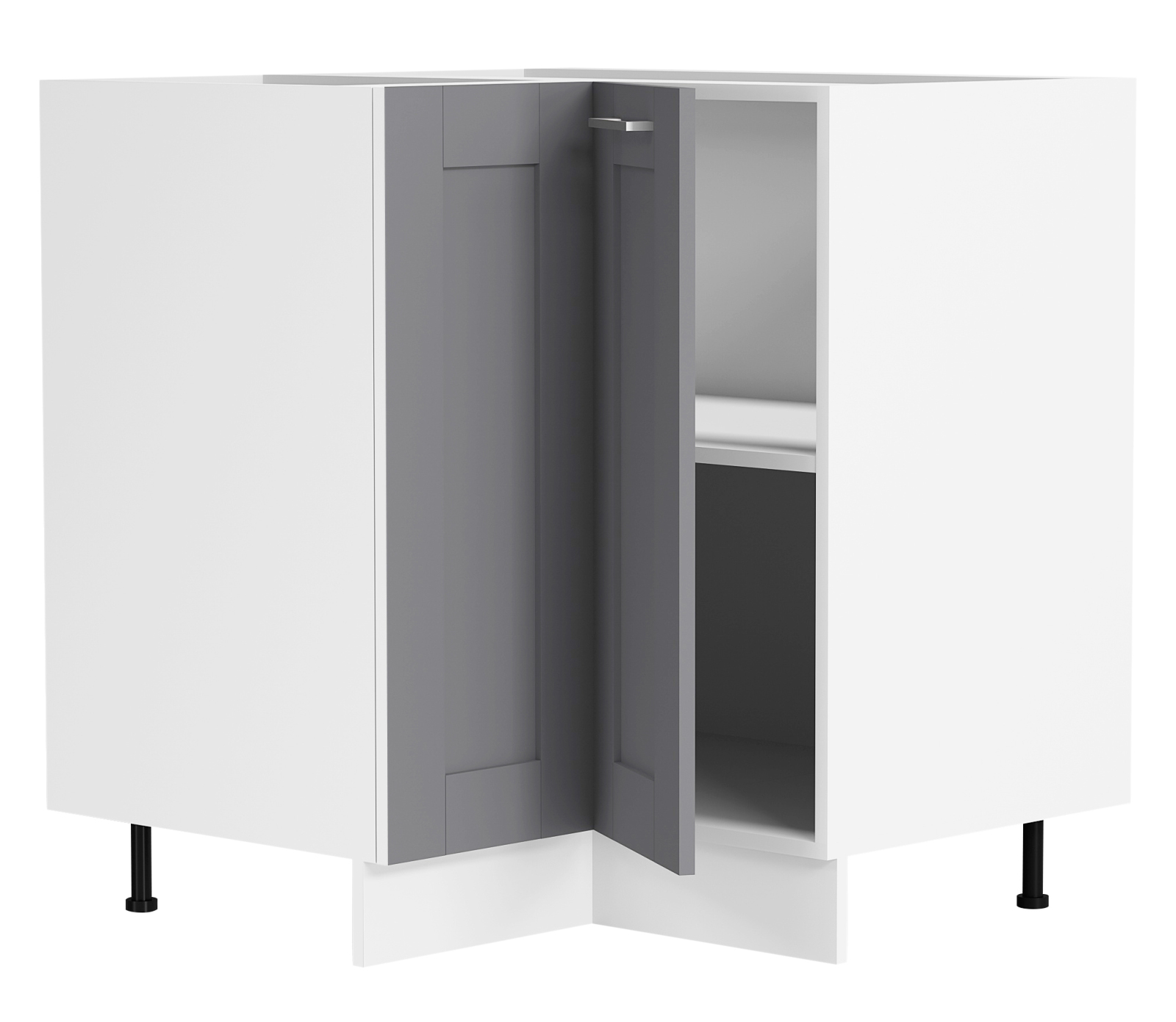 Eckunterschrank COLURA - weiß-anthrazit - 76x76 cm
