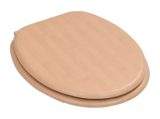 Siège de toilette abattant effet bois marron 42.5 x 35.8 x 5 cm 02_0002897