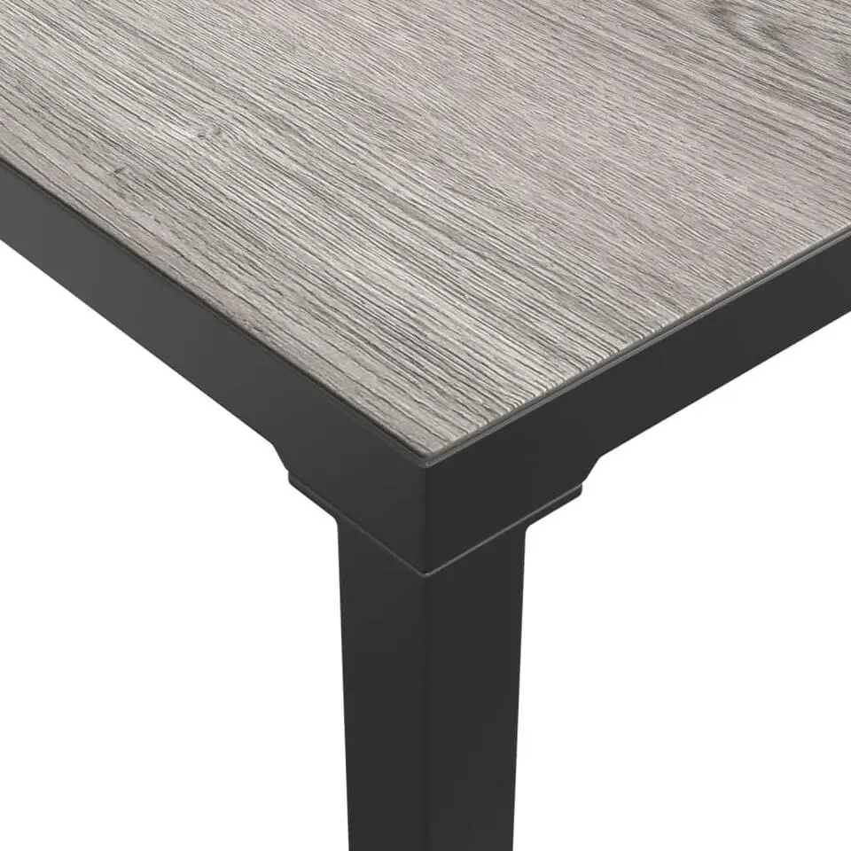 vidaXL - Tuintafel - Grijs - DPC en staal - 55 x 55 x 31 cm