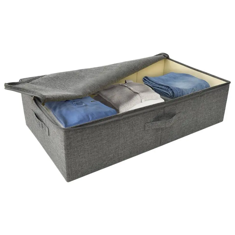 vidaXL - Opbergbox Opbergboxen - Antraciet - Stof - 2 stuks