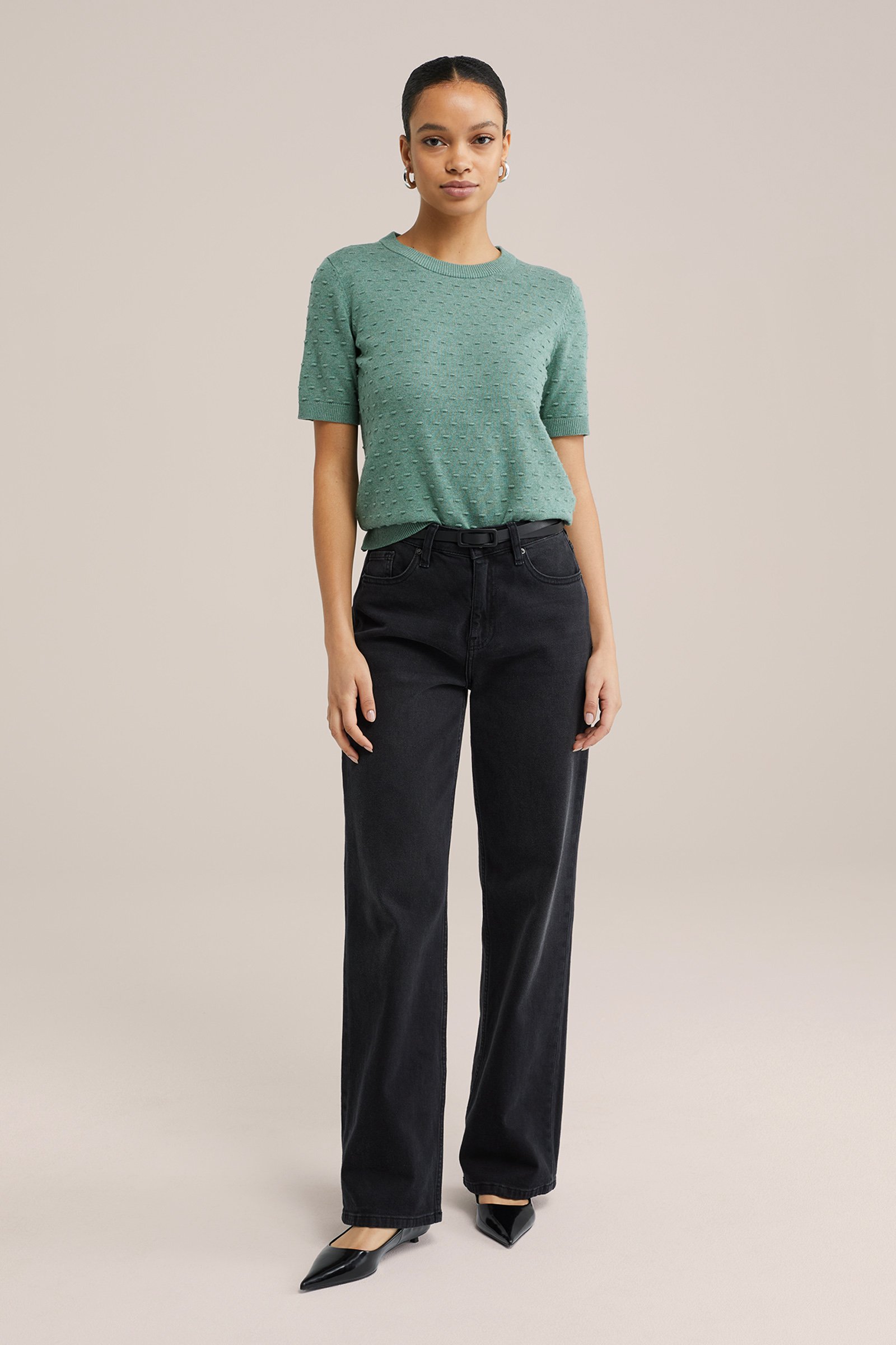 trui met structuur WE Fashion Lichtgroen