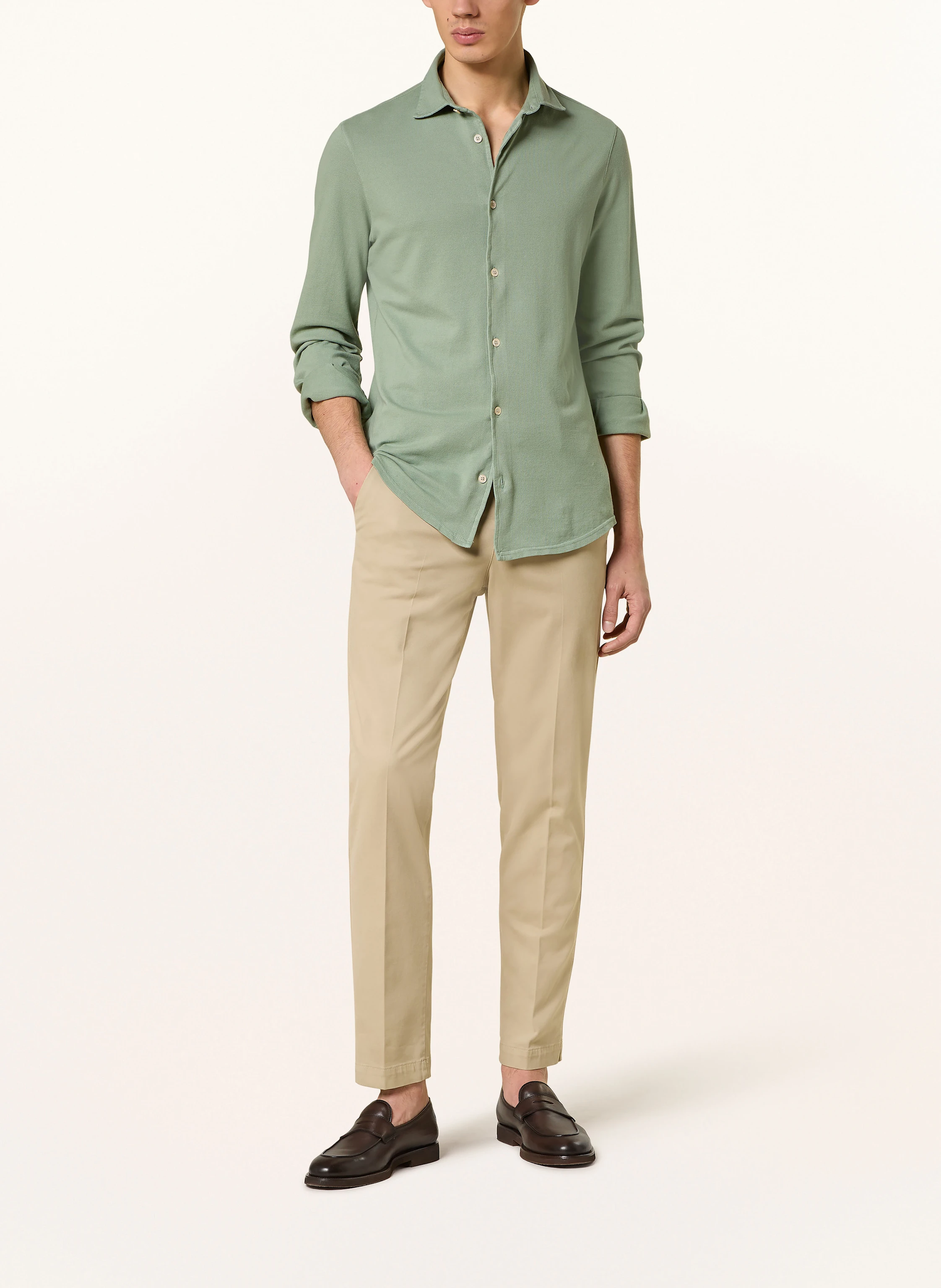 FEDELI Piqué-Hemd Custom Fit