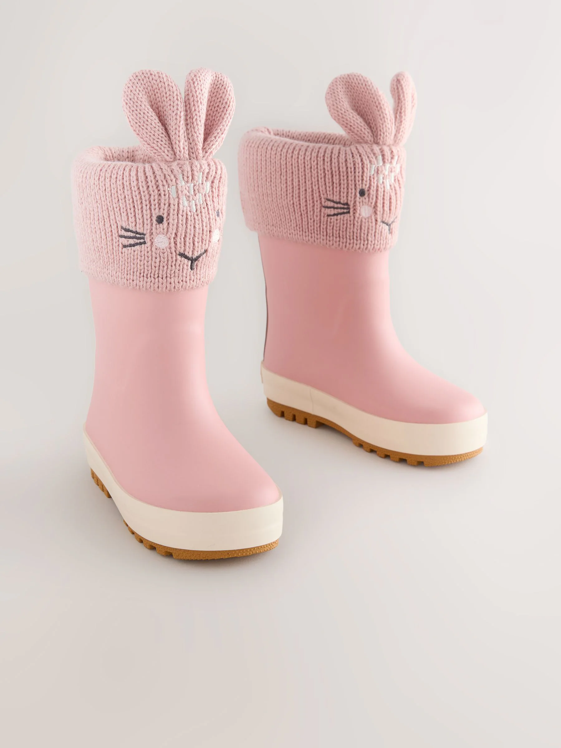 Roze met konijnen - Lined Cuff Wellies