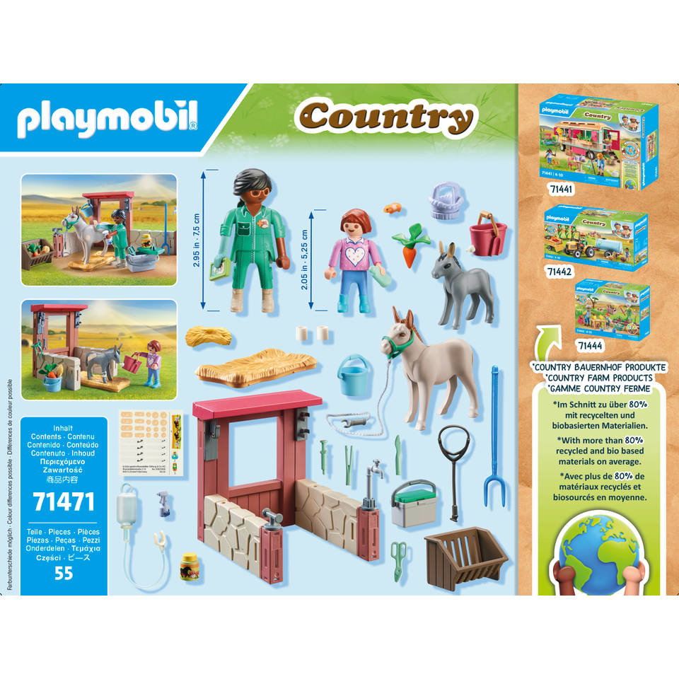 PLAYMOBIL Country Starter Pack boerderij dierenarts met de ezels 71471