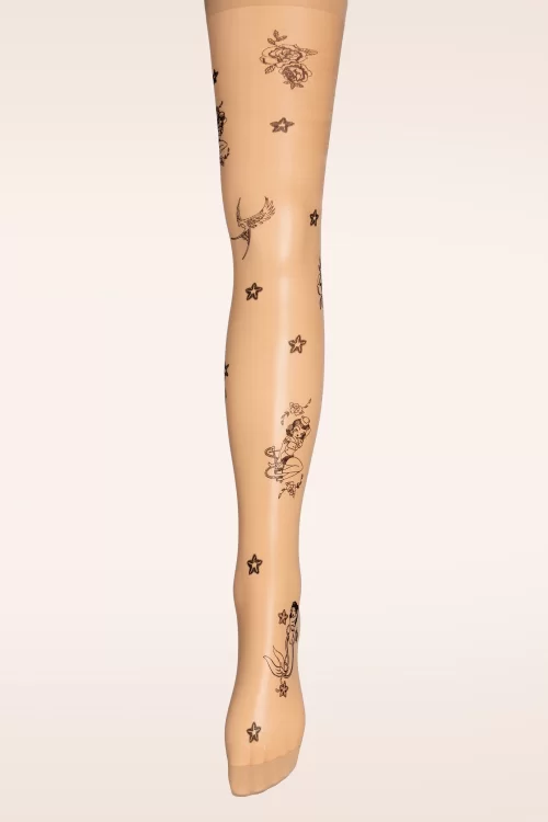 Pamela Mann Tattoo Sailor Girl panty in neutraal